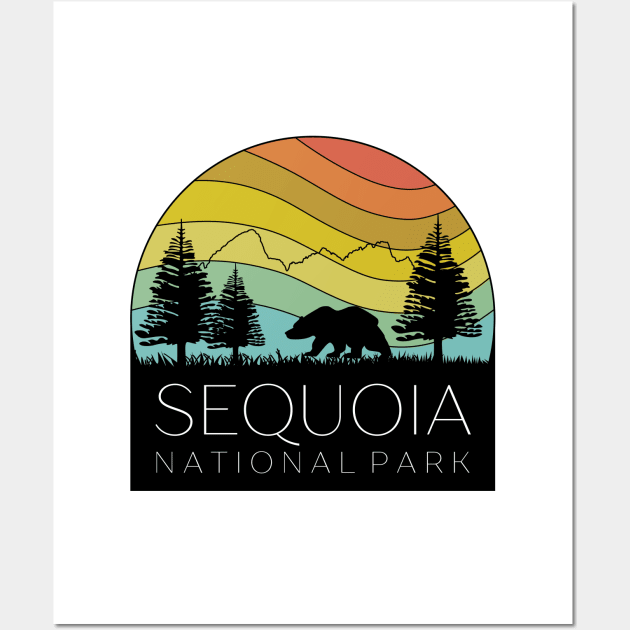 Sequoia National Park California Forest Kern River Retro Camping Redwoods Wall Art by Shirtsurf